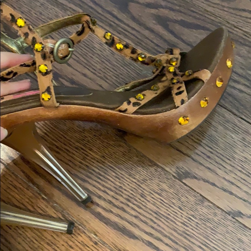 Leopard crystal betsey Johnson platform heels